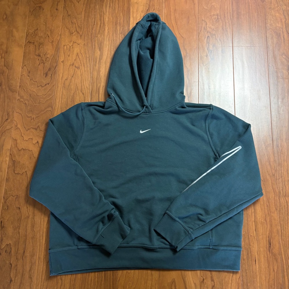 Nike Dri-FIT Hoodie XL Teal Green Small Swoosh Large Sleeve Logo Pullover